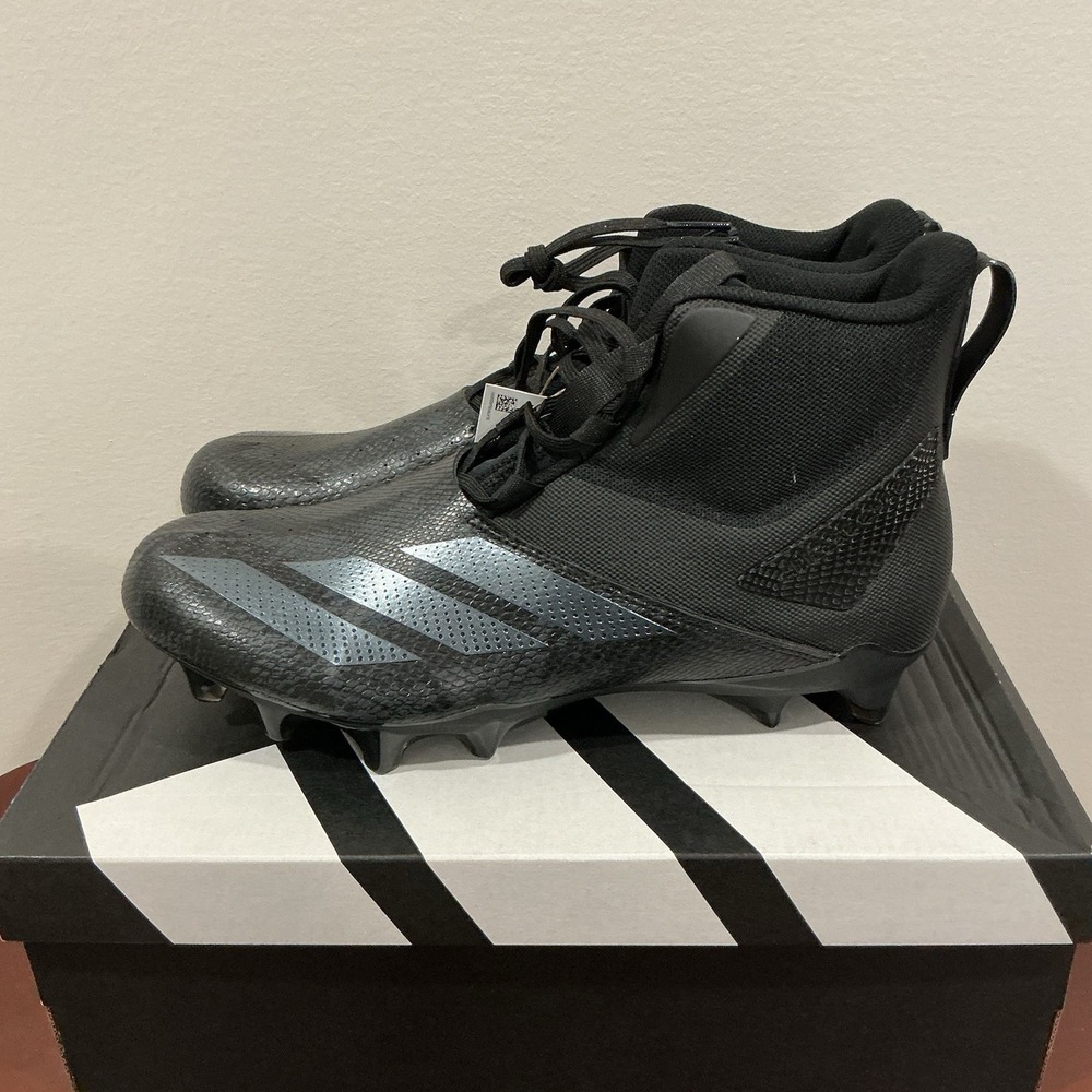Adidas Adizero Chaos Football Cleats Mens Size 10.5 Black High Top Lace Up